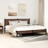Estructura de cama sin colchón metal roble marrón 180x200