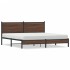 Estructura de cama sin colchón metal roble marrón 180x200