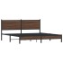 Estructura de cama sin colchón metal roble marrón 180x200