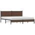 Estructura de cama sin colchón metal roble marrón 180x200