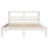 Estructura de cama con cabecero sin colchón blanco 140x200