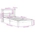 Estructura de cama con cabecero madera maciza de pino 90x200