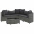 Set de muebles de jardín 6 pzas y cojines ratán sintético