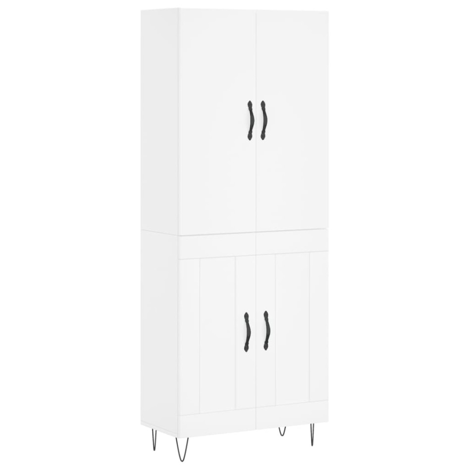 Aparador alto madera contrachapada blanco 69,5x34x180