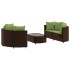 Set comedor de jardín 5 piezas y cojines ratán sintético