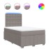 Cama box spring con colchón tela gris taupe 120x200