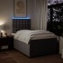 Cama box spring con colchón tela gris taupe 120x200