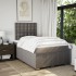 Cama box spring con colchón tela gris taupe 120x200