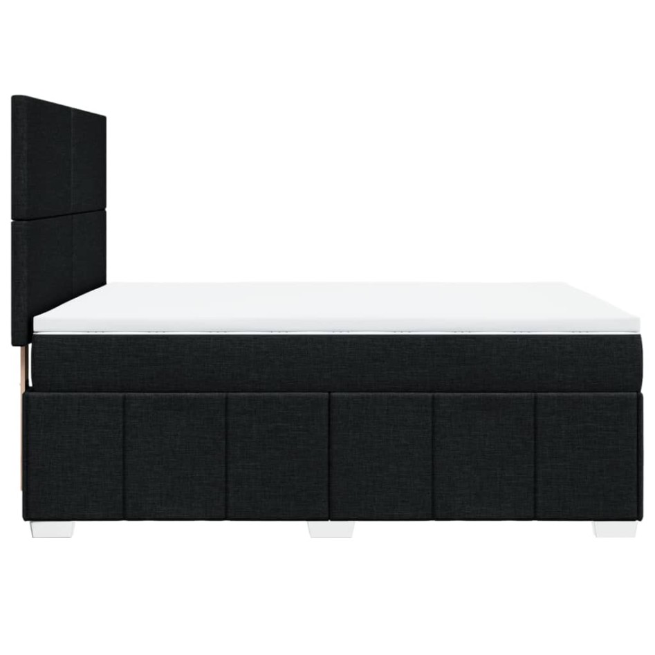 Cama box spring con colchón tela negro 140x190