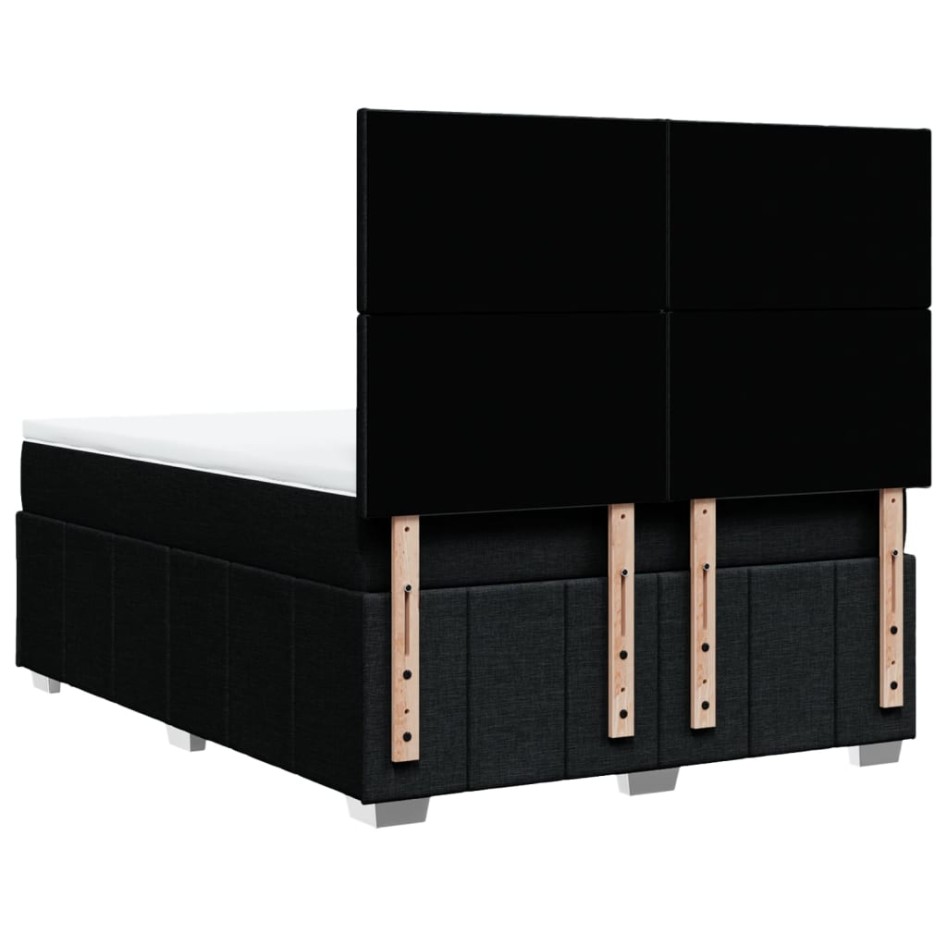 Cama box spring con colchón tela negro 140x190