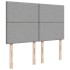 Cama box spring con colchón tela gris claro 140x200