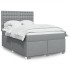 Cama box spring con colchón tela gris claro 140x200