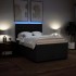 Cama box spring con colchón tela negro 140x200