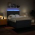 Cama box spring con colchón tela azul 140x200