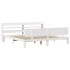 Estructura de cama con cabecero sin colchón blanco 200x200