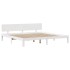 Estructura de cama con cabecero sin colchón blanco 200x200