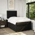Cama box spring con colchón tela negro 120x200
