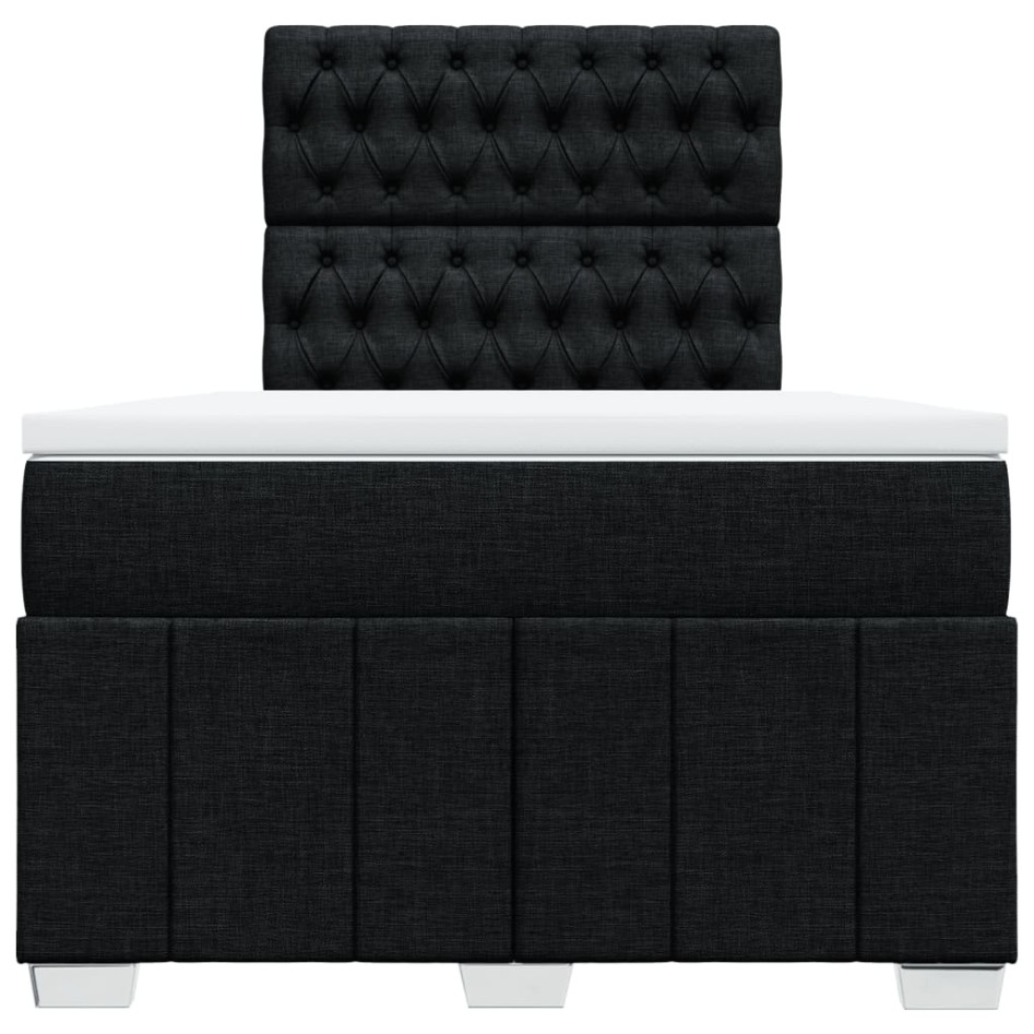 Cama box spring con colchón tela negro 120x200