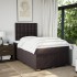 Cama box spring con colchón tela marrón oscuro 120x200