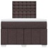 Cama box spring con colchón tela marrón oscuro 120x200