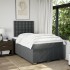 Cama box spring con colchón tela gris oscuro 120x200