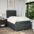 Cama box spring con colchón tela gris oscuro 120x200