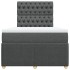 Cama box spring con colchón tela gris oscuro 120x200