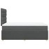 Cama box spring con colchón tela gris oscuro 120x200