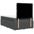 Cama box spring con colchón tela gris oscuro 120x200