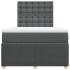 Cama box spring con colchón tela gris oscuro 120x200