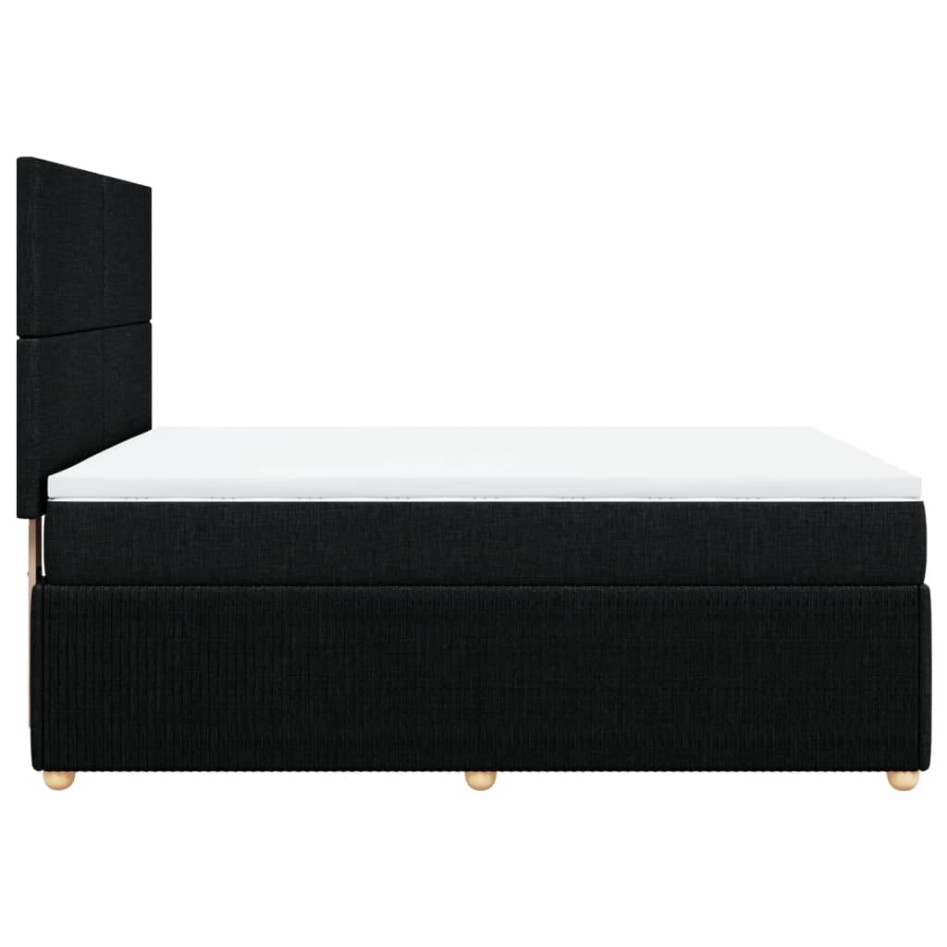 Cama box spring con colchón tela negro 140x190