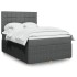 Cama box spring con colchón tela gris oscuro 140x190
