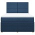 Cama box spring con colchón tela azul 140x190