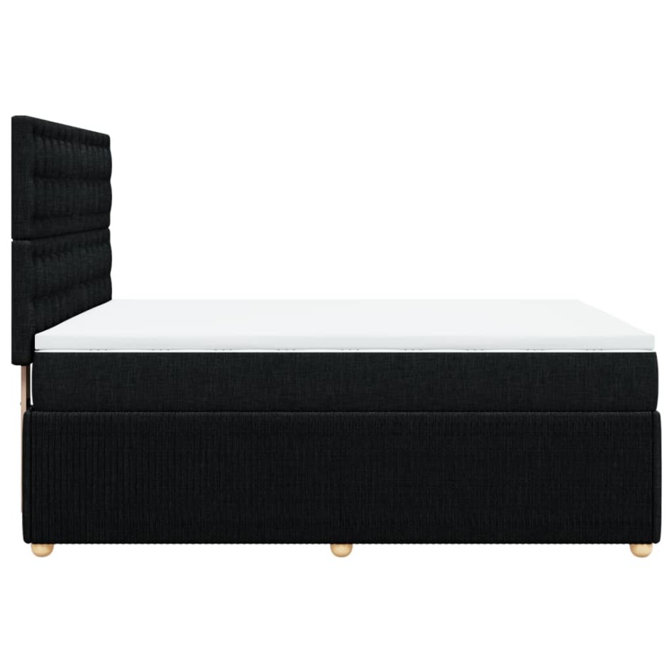 Cama box spring con colchón tela negro 140x190