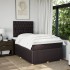 Cama box spring con colchón tela marrón oscuro 120x200