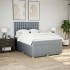 Cama box spring con colchón tela gris claro 140x190
