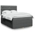 Cama box spring con colchón tela gris oscuro 140x190