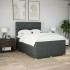 Cama box spring con colchón tela gris oscuro 140x190