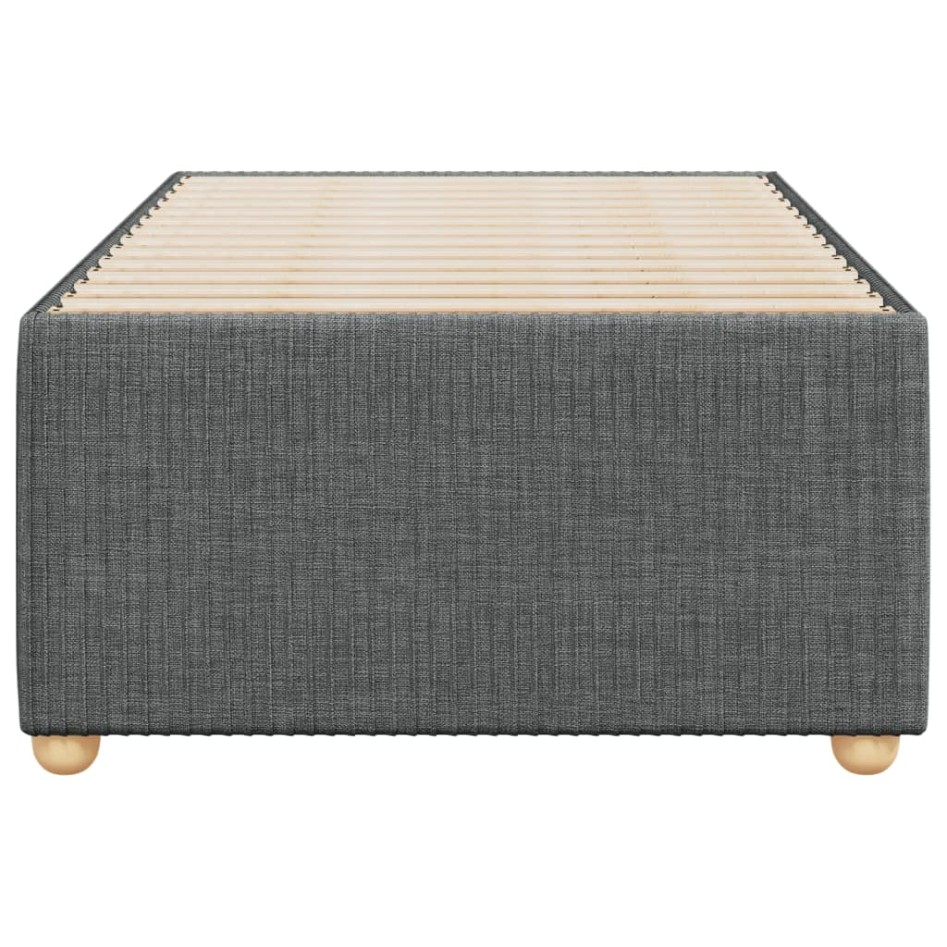 Estructura de cama sin colchón tela gris oscuro 90x200