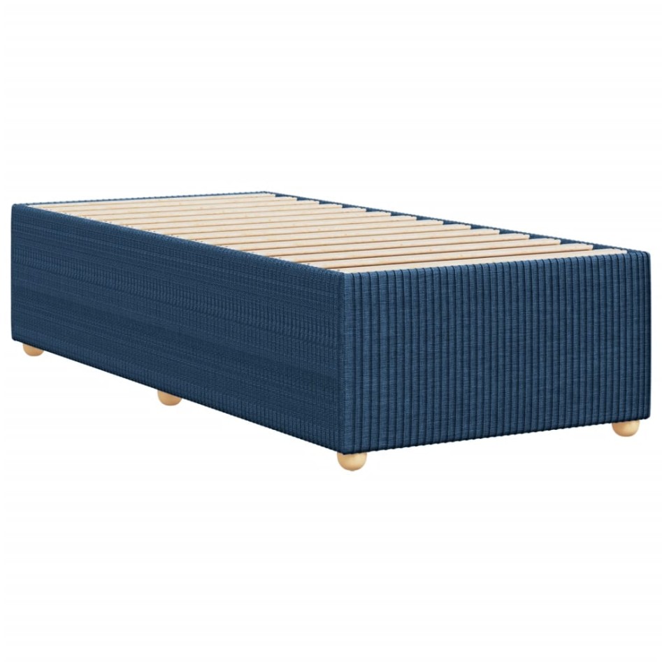 Estructura de cama sin colchón tela azul 80x200