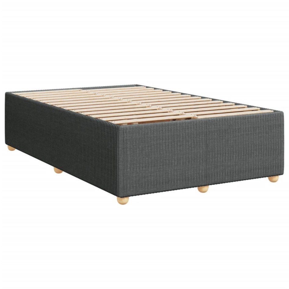 Estructura de cama sin colchón tela gris oscuro 120x190