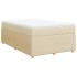 Cama box spring con colchón tela color crema 120x190