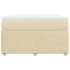 Cama box spring con colchón tela color crema 120x190