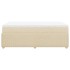 Cama box spring con colchón tela color crema 120x190