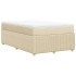 Cama box spring con colchón tela color crema 120x190