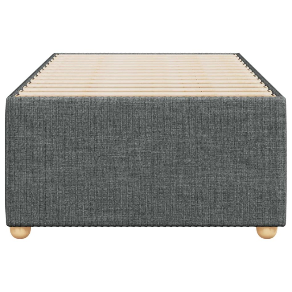 Estructura de cama sin colchón tela gris oscuro 90x200