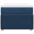 Cama box spring con colchón tela azul 90x200