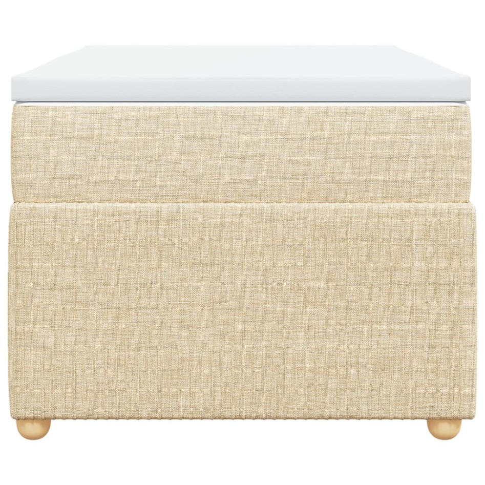 Cama box spring con colchón tela color crema 100x200