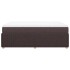 Cama box spring con colchón tela marrón oscuro 140x190