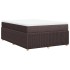 Cama box spring con colchón tela marrón oscuro 140x190